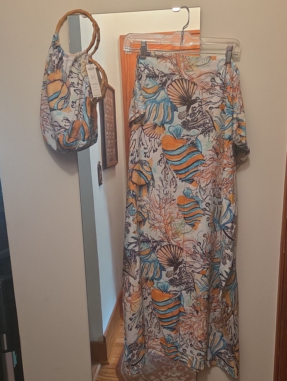 Chico's Sea Life Pareo in White with Blue & Orange